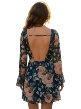 Show Me Your Mumu Boomerang Mini Dress Floral Low Back Flowy XS